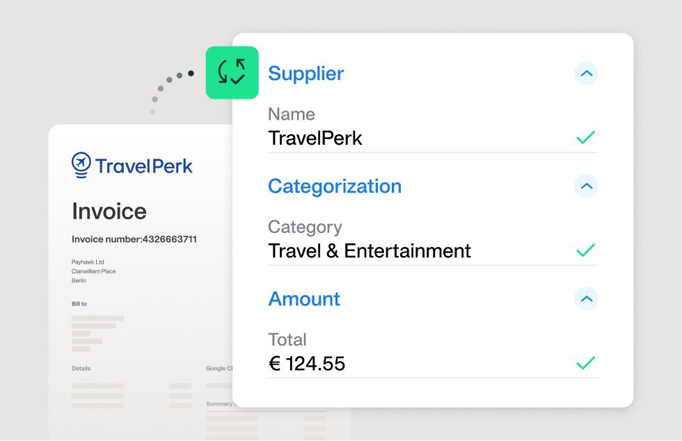 Illustration of how you can get all spend and travel data automatically matched